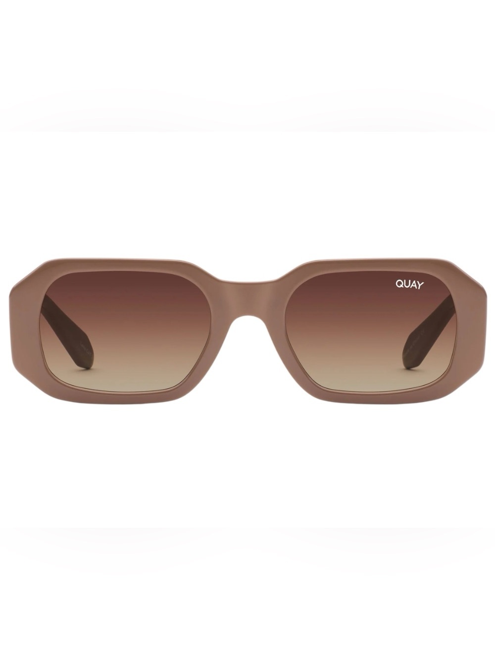 QUAY Hyped Up sunglasses - Oat frame /Brown lens - Y2K - NWT! Unisex